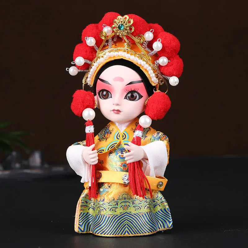 Chinese-style Themed Gifts for Foreigners Peking Opera Facial Makeup Memorabilia Silk Figurine Dolls and Decorative Ornaments Oasis Select Tang xuanzong 10x15cm