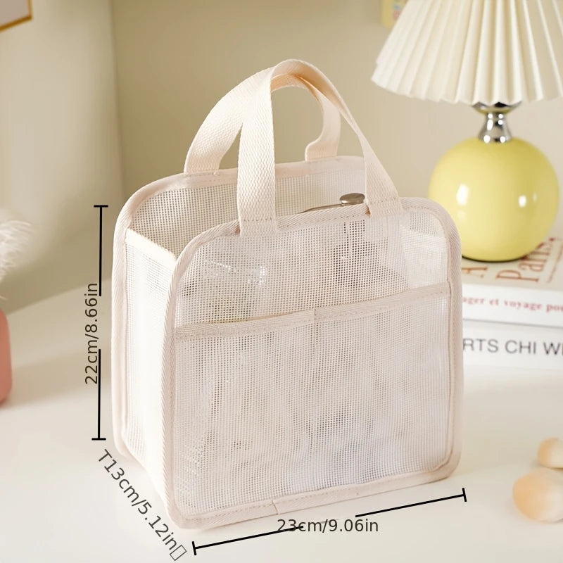 Mesh Portable Shower Caddy, Large-capacity Shower Bag, Also Suitable for Beach, Swimming, and Gym Use,Oversized Beach Bag Oasis Select