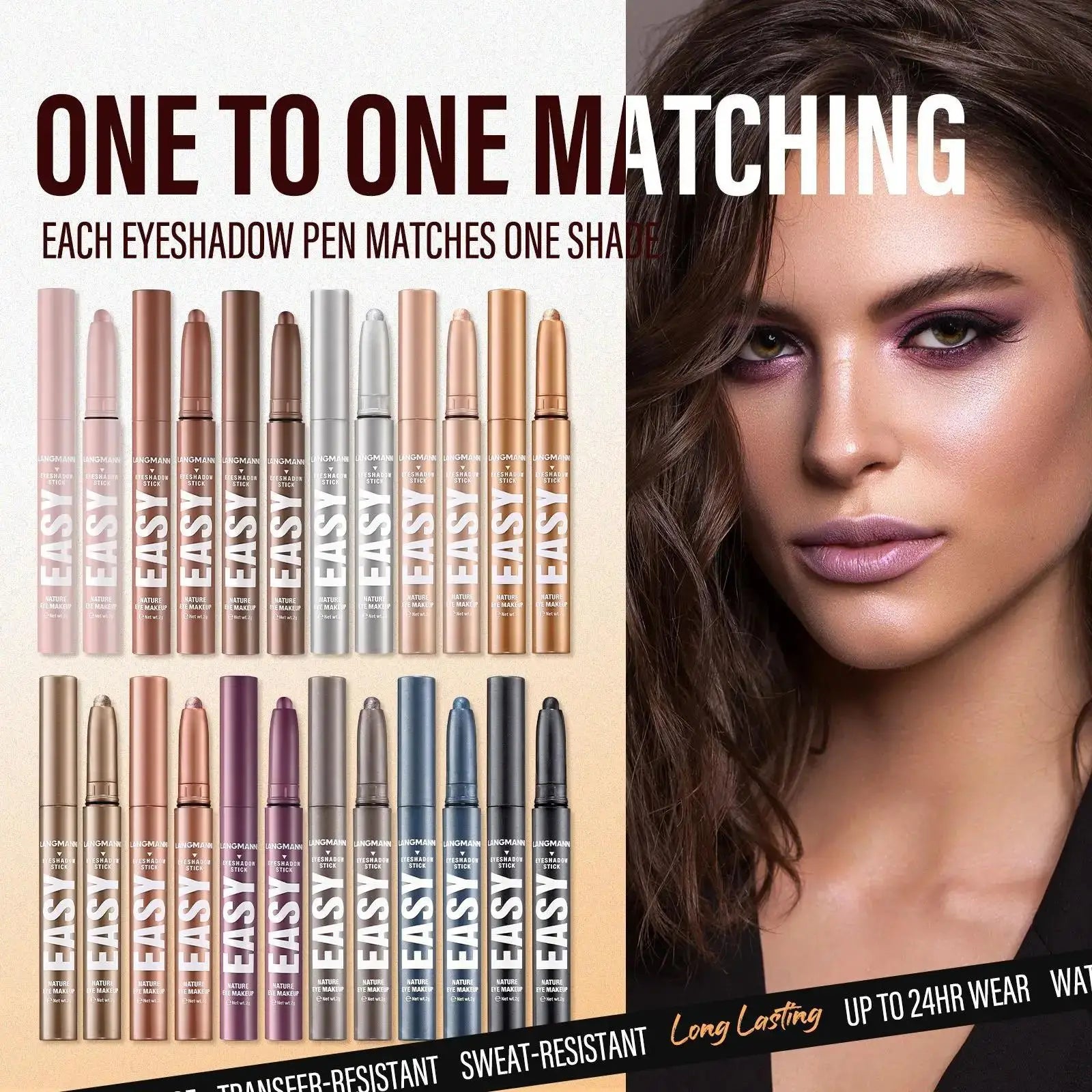 Langmanni Pearlescent Matte Eyeshadow Pencil – Waterproof Shimmer