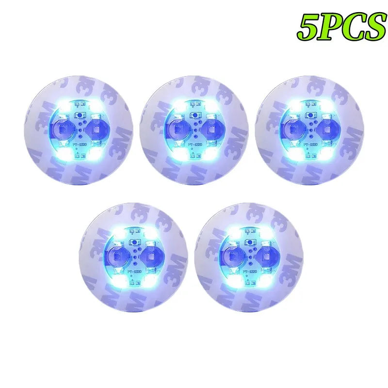 5/10/30PCS LED Coaster Lights Bar KTV Wedding Party Cocktail Drink Cup Vase Lighting Luminous Bottle Stickers Decoration Oasis Select BLUE-5PCS