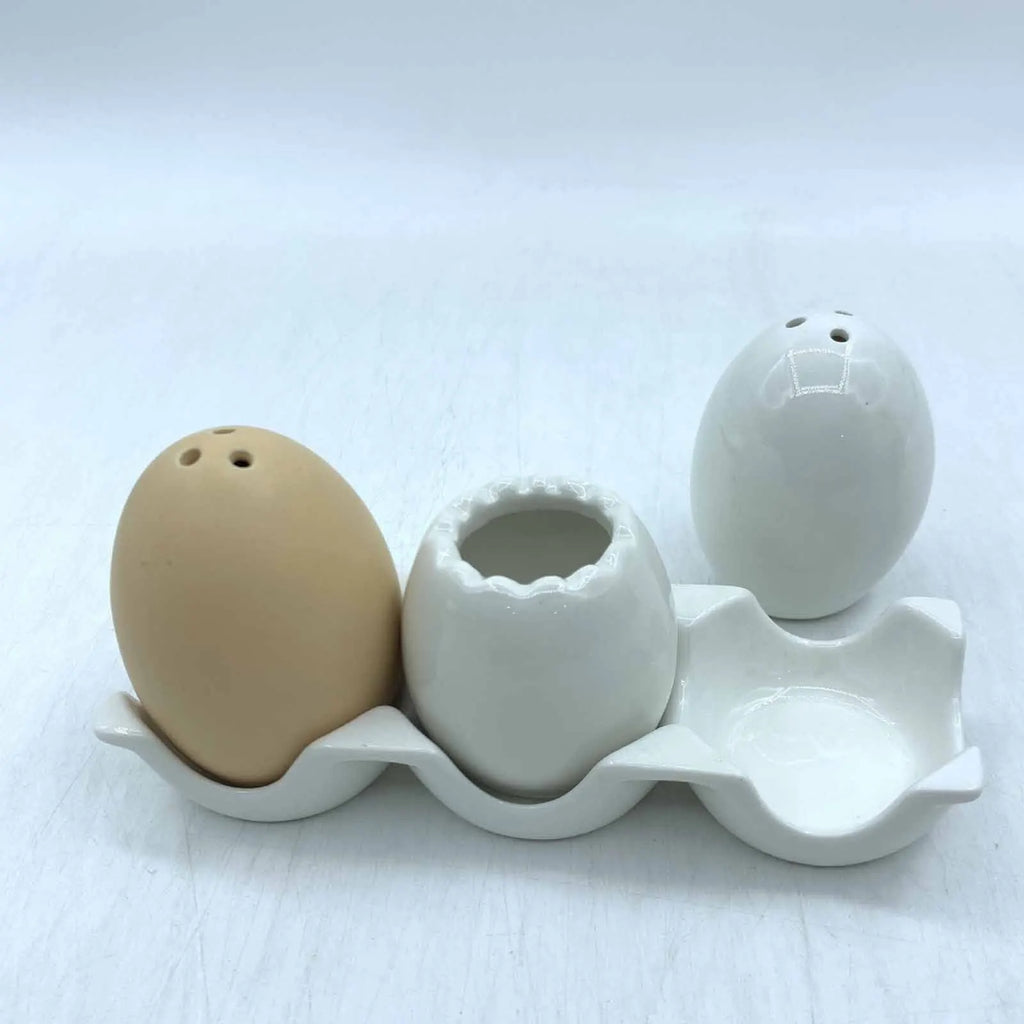 Egg-Shaped Ceramic Spice Bottle Set with Tray & Toothpick Box Ceramic Spice Set Oasis Select B