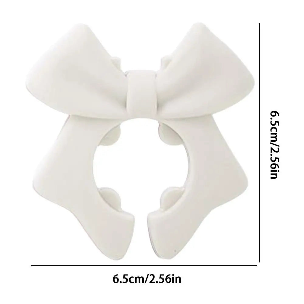 Spoon Holder for Pot Silicone Utensil Holder Bowknot Shape Ladle Rest Non-Slip Kitchen Gadget Rack for RV College Dorm Home Oasis Select White