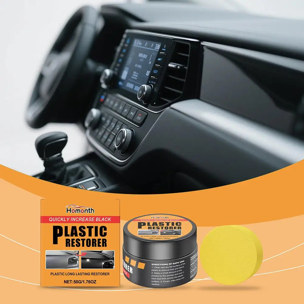 Car Plastic Restorer Crystal Clear Auto Interior Leather & Panel Renewal Wax Coating Agent Back To Black Gloss Car Wax Polish Oasis Select