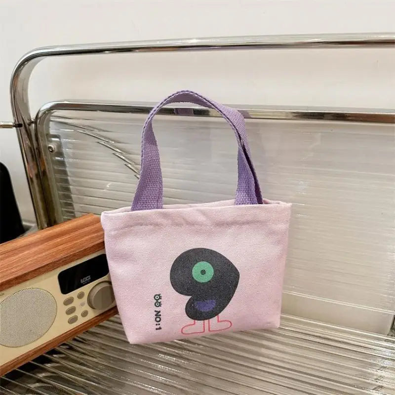 Canvas Bag Korean Style Small Bags Women's Handbag Mini Hand Snack Bag Lunch Bag Oasis Select Pink
