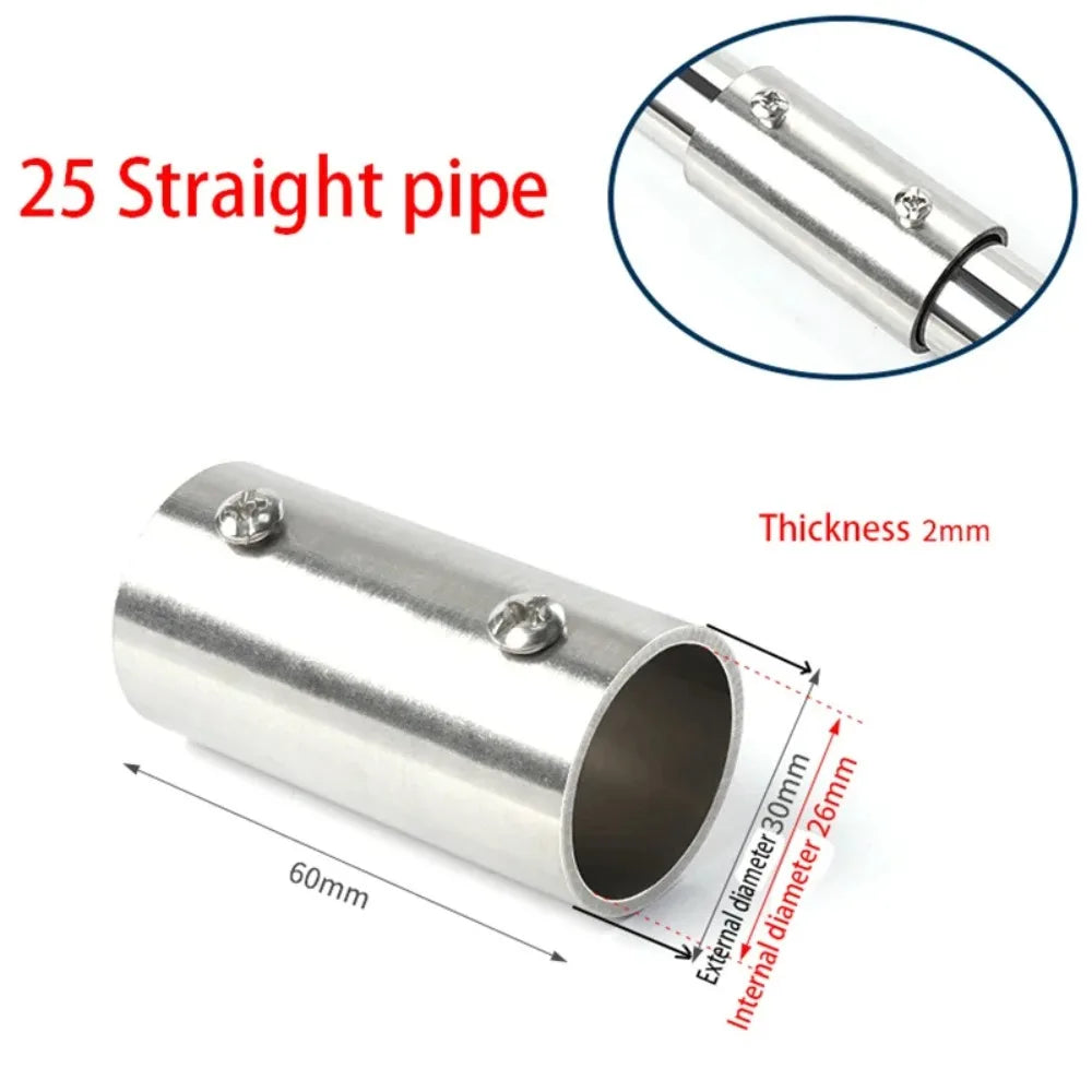 1Pcs New Tee Straight Elbow Pipe Connector 2/3/4/5/6 Way Stainless Steel Pipe Fittings 25mm Tube Joint Furniture Hardware Oasis Select 25mm 2 Way Flat
