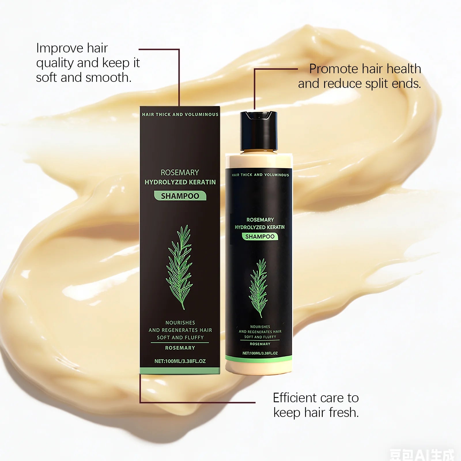 Rosemary Oil Shampoo – Volumizing & Keratin Scalp Care 100ml Rosemary Hair Shampoo Oasis Select