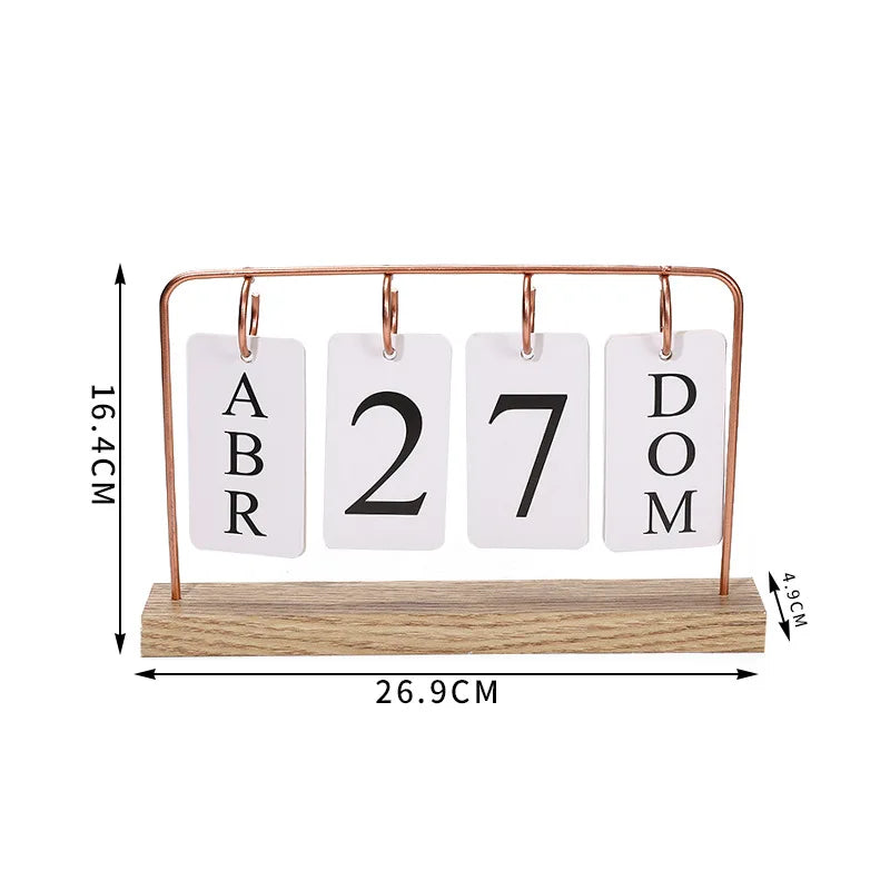 Creative Desk Decoration Mini Wooden DIY Calendar Tabletop Wooden Desk Calendar Crafts Holiday Decoration Oasis Select