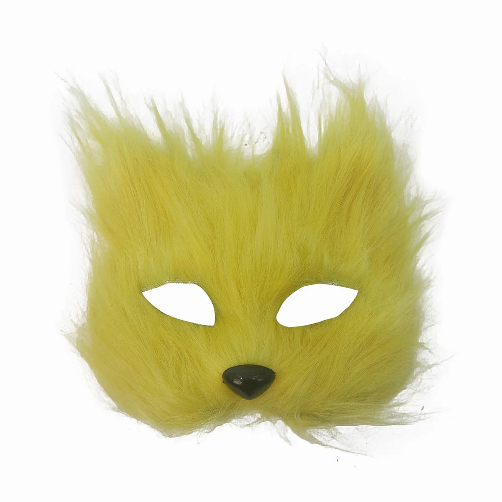 Halloween Animal Cosplay Fox Shape Half Face Eye Mask Sexy Cat Animal Mask Christmas Carnival Party Roleplay Costume Props Oasis Select Yellow