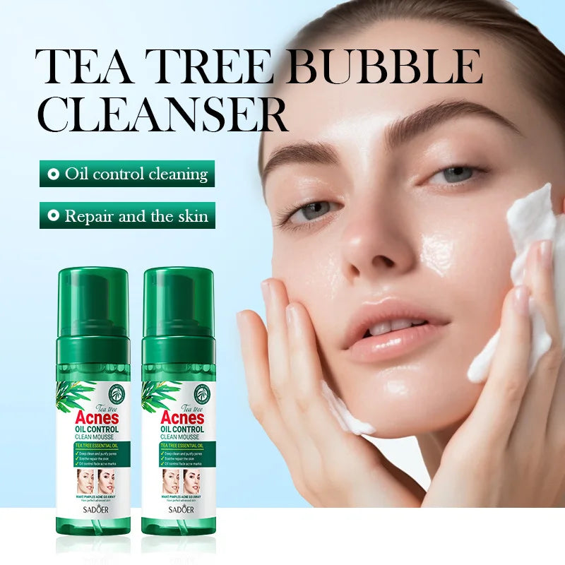 Tea Tree Mousse facial cleanser 150g bubble cleansing Refreshing Oil Control Soothing Skin Exfoliation Moisturizing Face Oasis Select Default Title