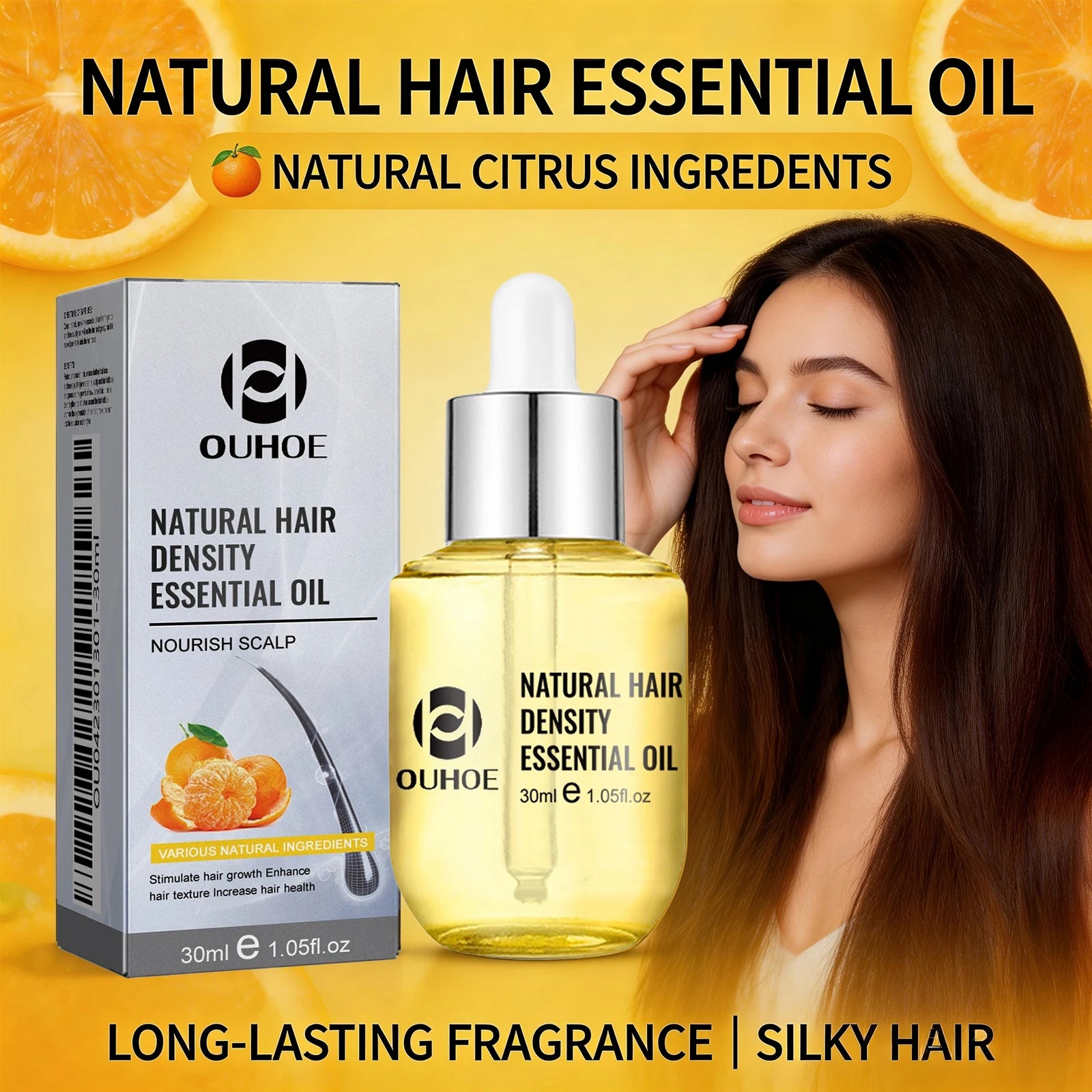 Citrus Hair Essential Oil Anti Hair Loss Reduce Breakage Strengthen Hair Roots Nourishing Scalp Hair Care Oil for Dry Hiar 30ml Oasis Select