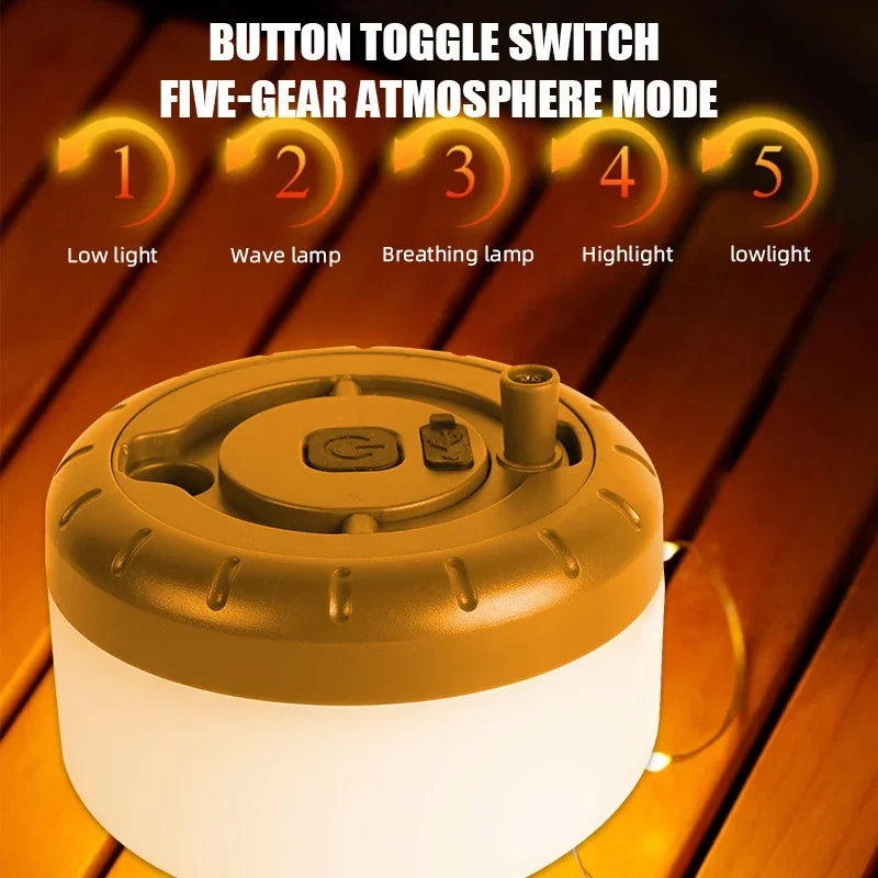 LED Light String Portable Camping Lights 1800mAh Rechargeable 8m Outdoor Atmosphere Tent Wedding Christmas Decor Strip Star Lamp Oasis Select