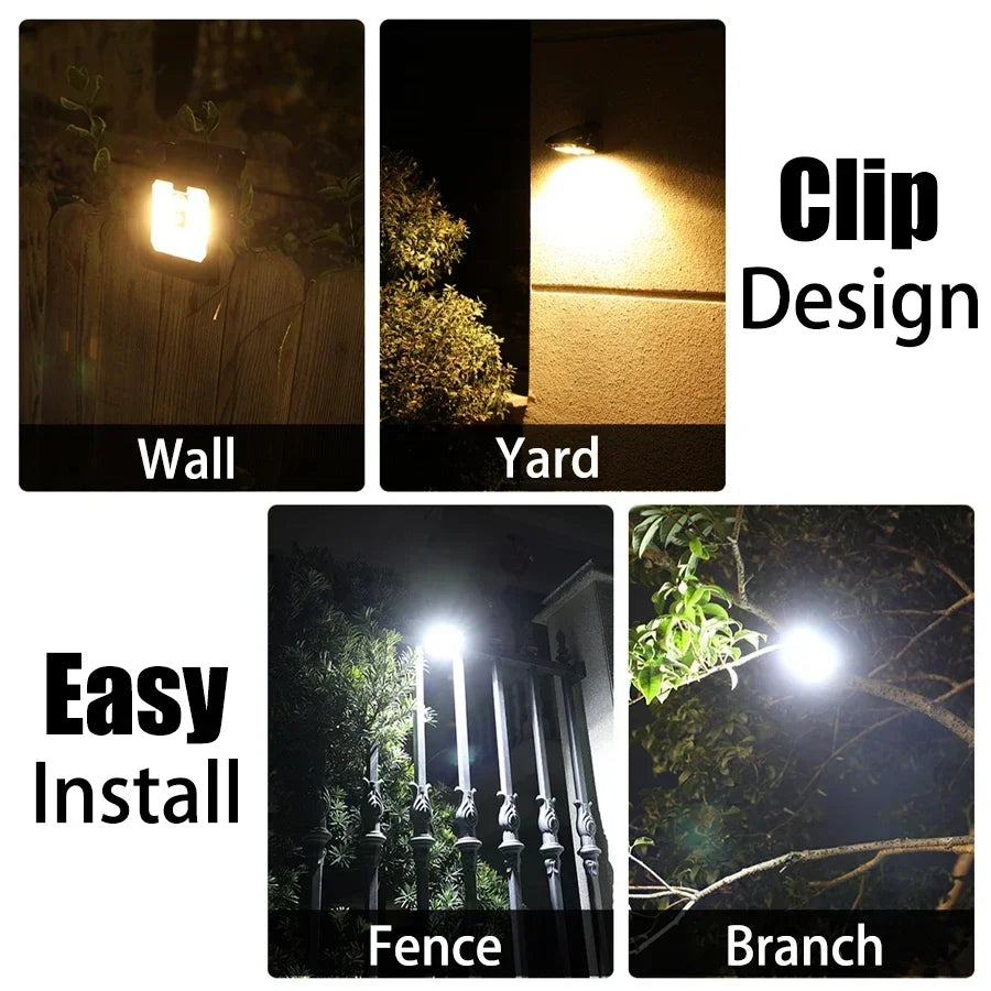 2PCs LED Solar Lights Outdoor Clip-on Motion Sensor Lights 3 Mode IP65 Waterproof Security Lamp for Fence,Deck,Wall,Garage,Patio Oasis Select