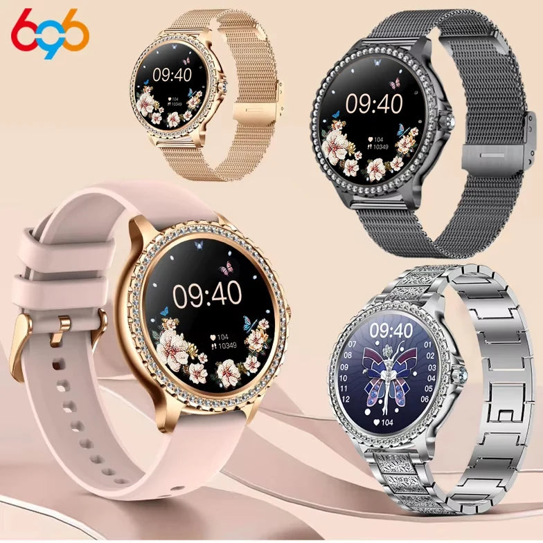 Blue Tooth Call Woman Smart Watches Lady Sports Fitness Bracelet Waterproof Body Temperature Smartwatch For Android IOS Oasis Select