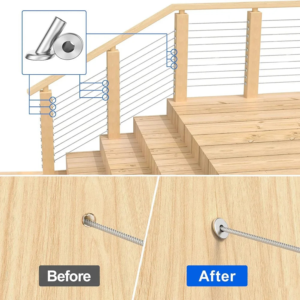 LIKE WISH 40 Pack Angle Beveled Protector Sleeves, Wood Post Protector Stair Cable Railing Oasis Select Silver 1830 Degree