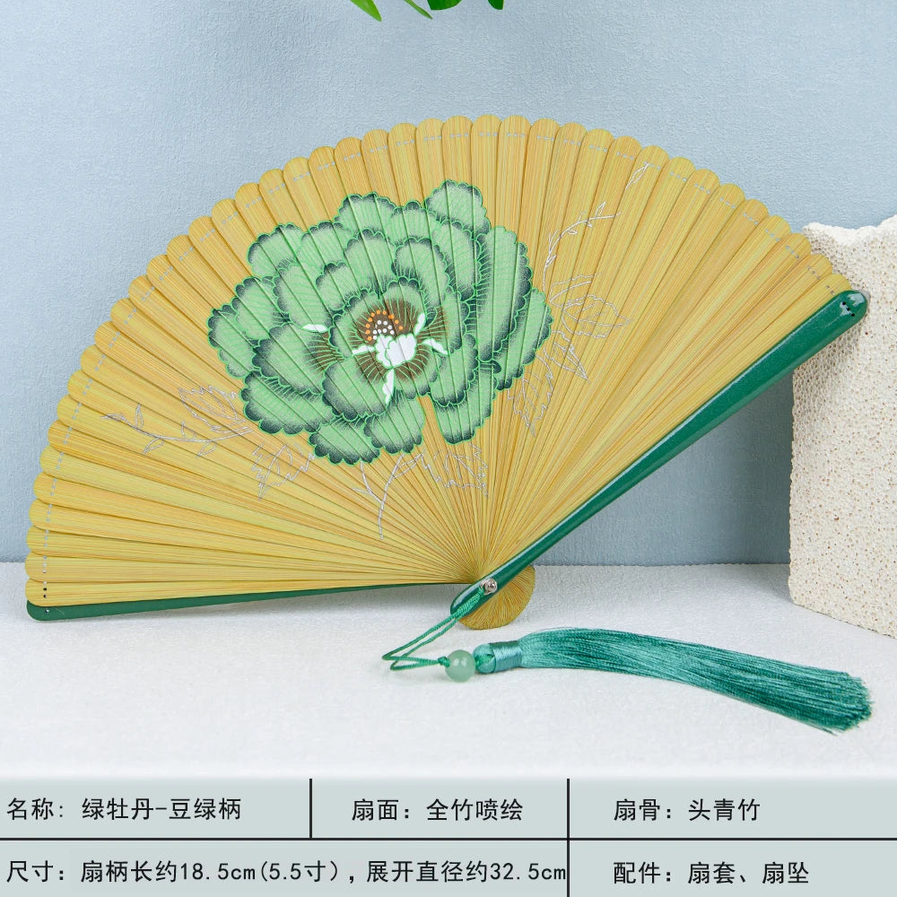 All-bamboo Folding Fan Chinese Ancient-style Dance Fan Summer Portable New Chinese-style Cheongsam Folding Fan Oasis Select A