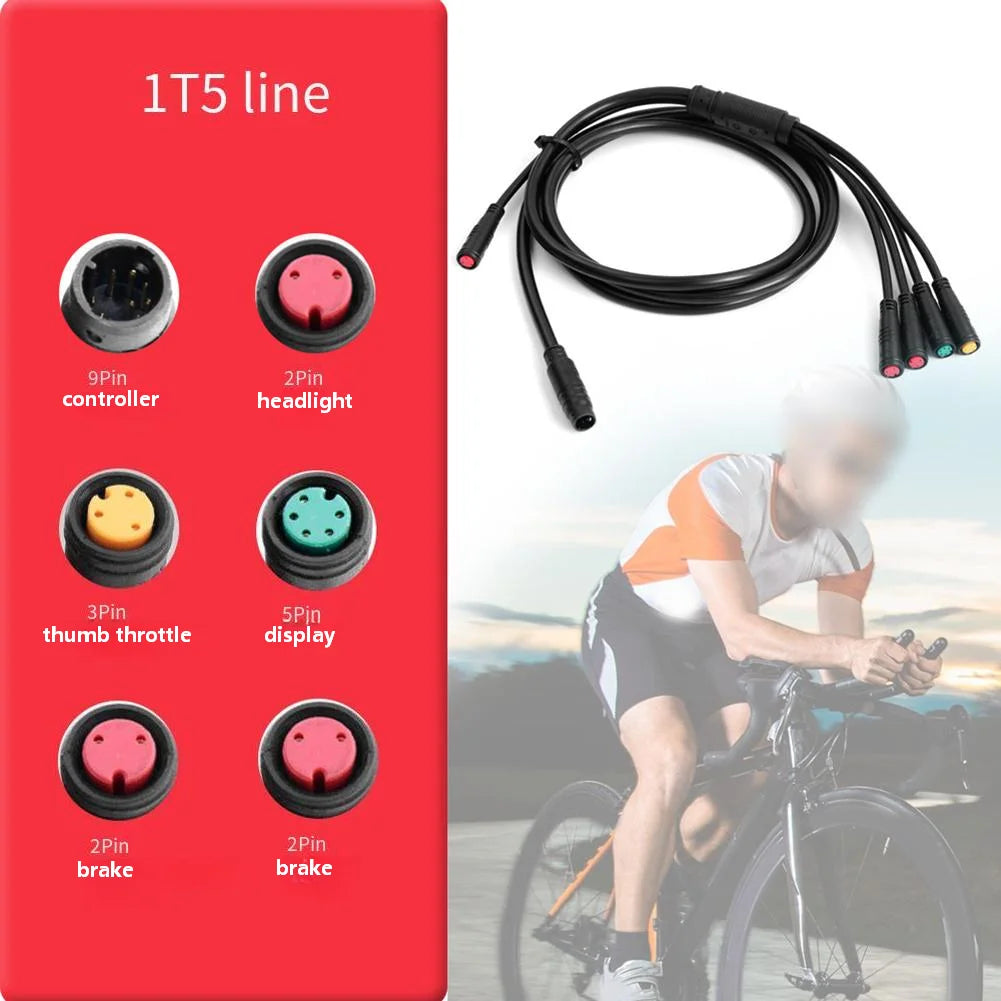 913AG 1T5 Waterproof Cable 9 Pin For Electric Bicycle Controller Display Throttle Headlight Brake Connection 1500mm E Bike Wire Oasis Select