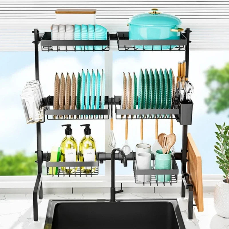 Kitchen Sink Shelf Sink Dish Rack Drain Rack Dish Storage Artifact Countertop Retractable Dish Rack Oasis Select