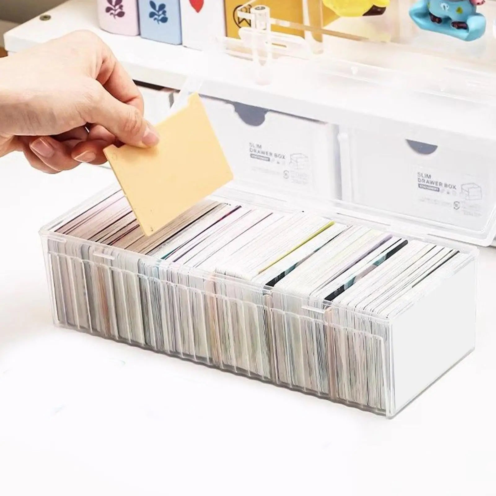 Clear Plastic Compartmentalized Organizer Box Holds Game Cards Storage Box With Adjustable Divider Collection Box Organizer Oasis Select