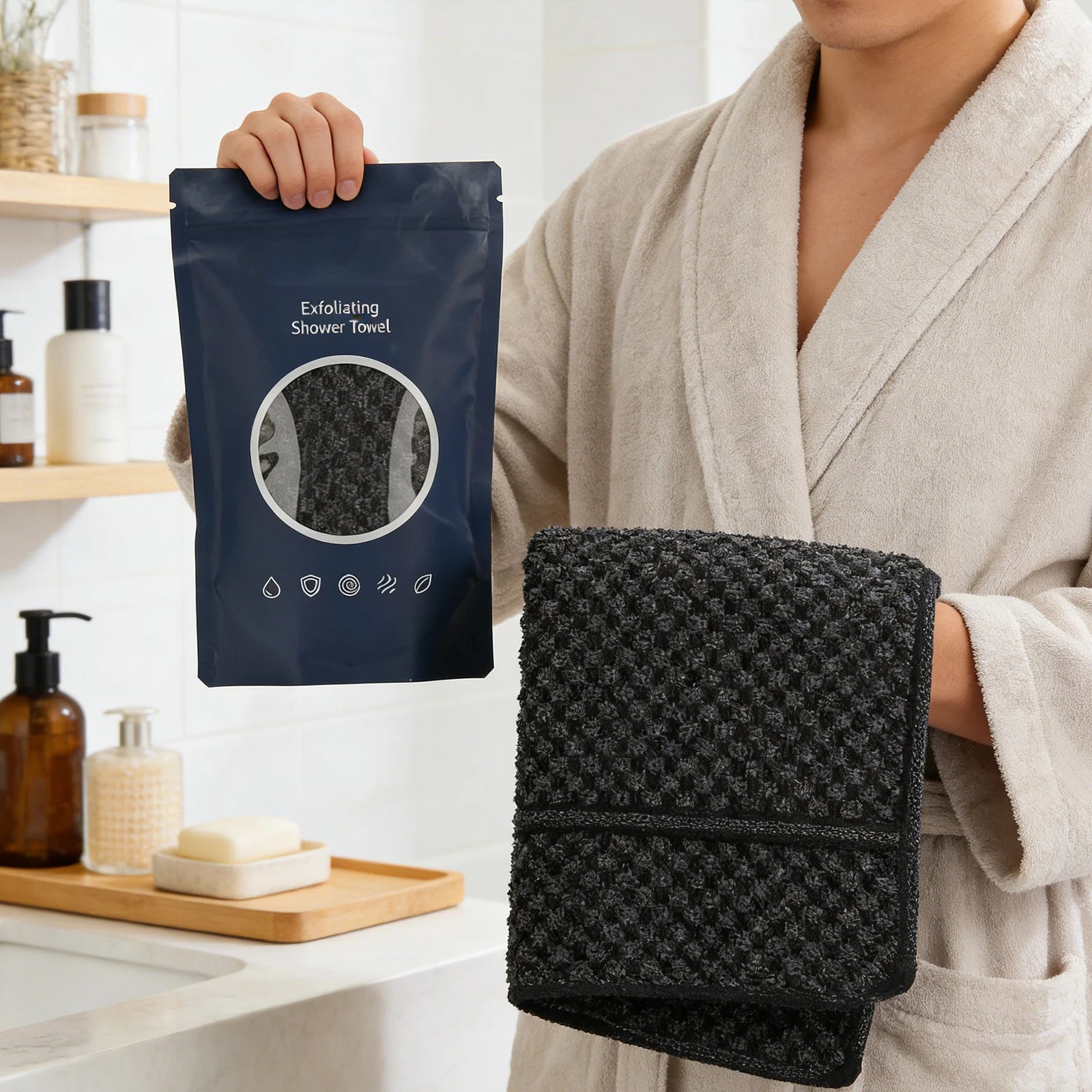 Nylon Exfoliating Bath Scrub Towel – Deep Cleanse & Soft Skin Body Scrub Towel Oasis Select