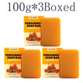 Persimmon Fresh Bath Soap Gentle Care Nourishes and Moisturizes Skin Cleanses Leaves Fragrance Hydrates Beautifies Skin Oasis Select 100g X 3boxed