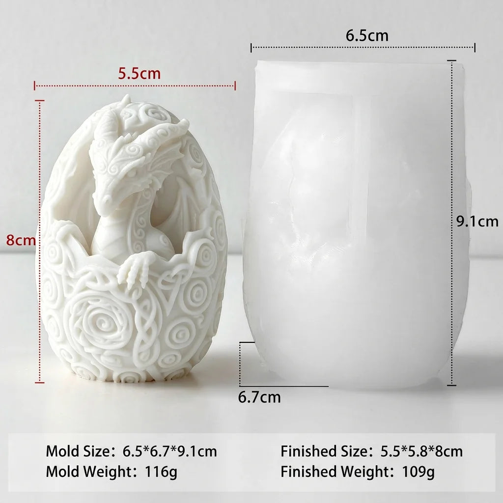 3D Dinosaur Egg Silicone Mold – DIY Candle, Resin & Soap