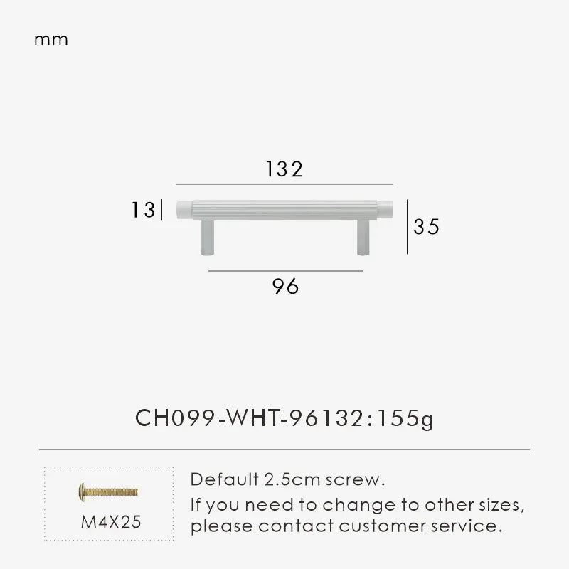Solid Brass Linear Cabinet Handle Drawer Tbar Cabinet Door Pull White Matte Gold Bronze Available Many Size Opation Oasis Select CH099-WHT-96132