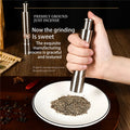 LIKE WISH Manual Salt And Pepper Grinder Set Thumb Push Pepper Mill Stainless Steel Spice Sauce Grinders With Metal Holder Oasis Select Photo color