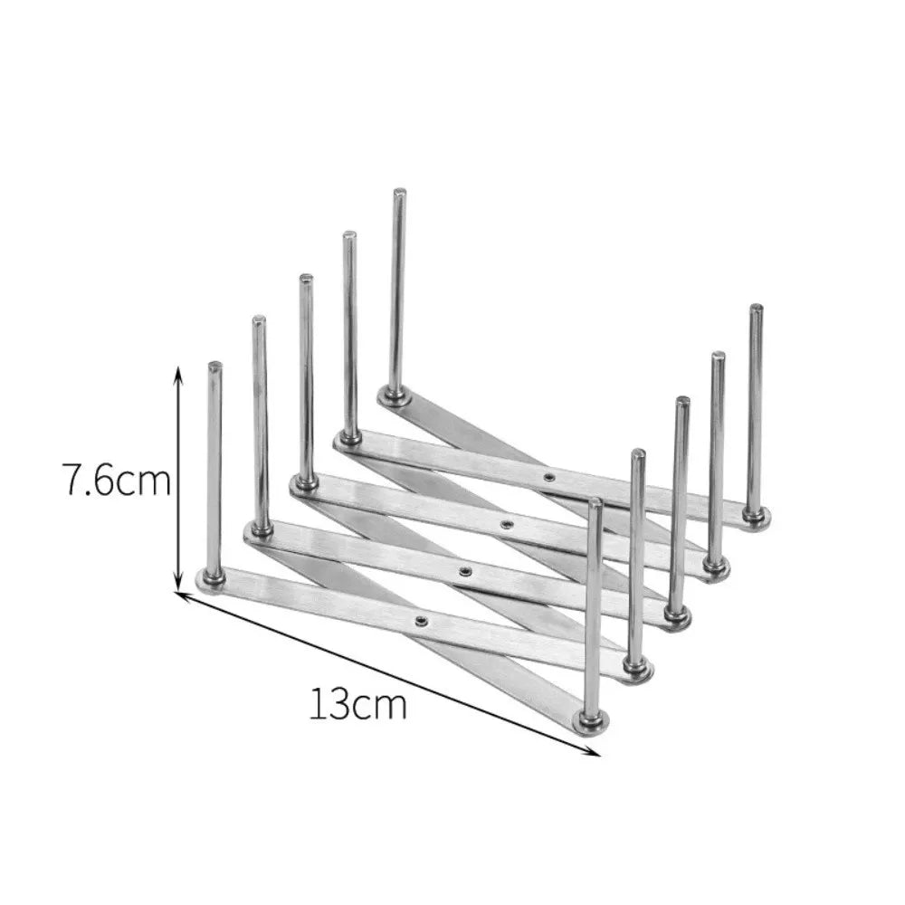 Stainless Steel Foldable Dish Rack with Drainage | Kitchen Organizer