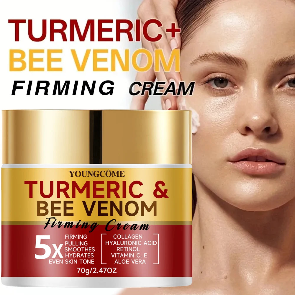 YOUNGCOME Turmeric & Bee Venom Firming Cream Firms and Lifts Loose Skin, Smoothes Skin , Containing Hyaluronic Acid Oasis Select