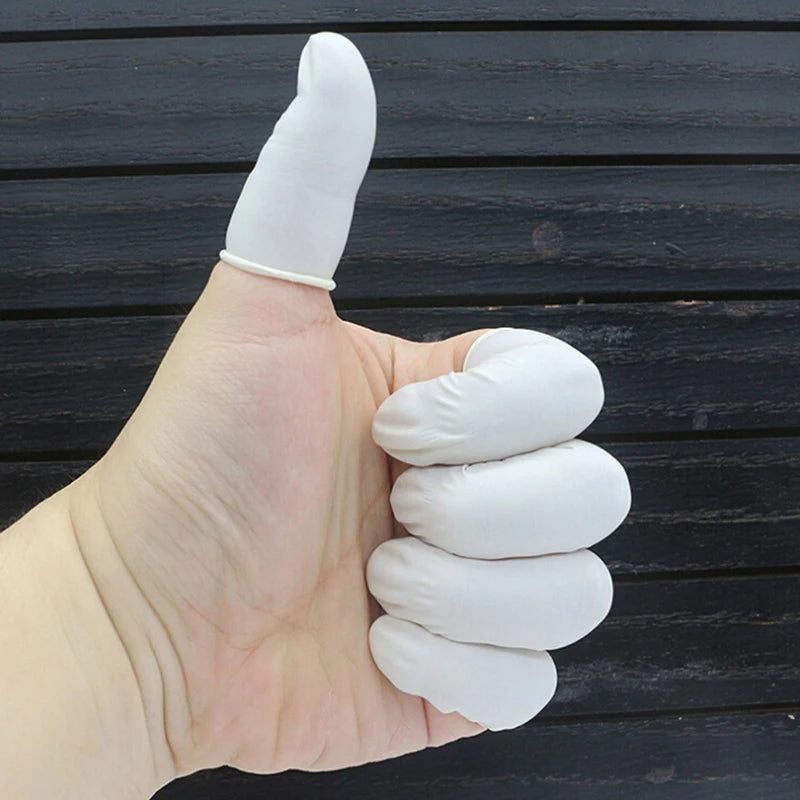 20/100Pcs Disposable Fingertips Protector Gloves Natural Rubber Non-slip Anti-static Latex Finger Cots Fingertips Durable Tool Oasis Select