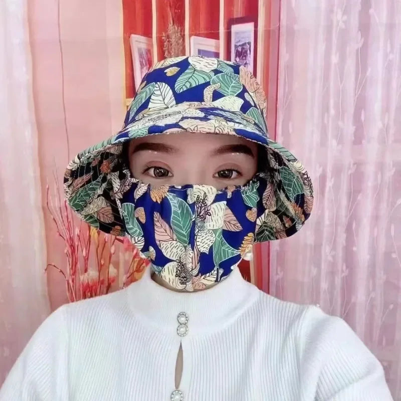 1-2PCS Women‘s Sun Hat with Face Mask UV Protection Summer Cycling Cap Breathable Quick Dry Outdoor Hiking Visor Oasis Select