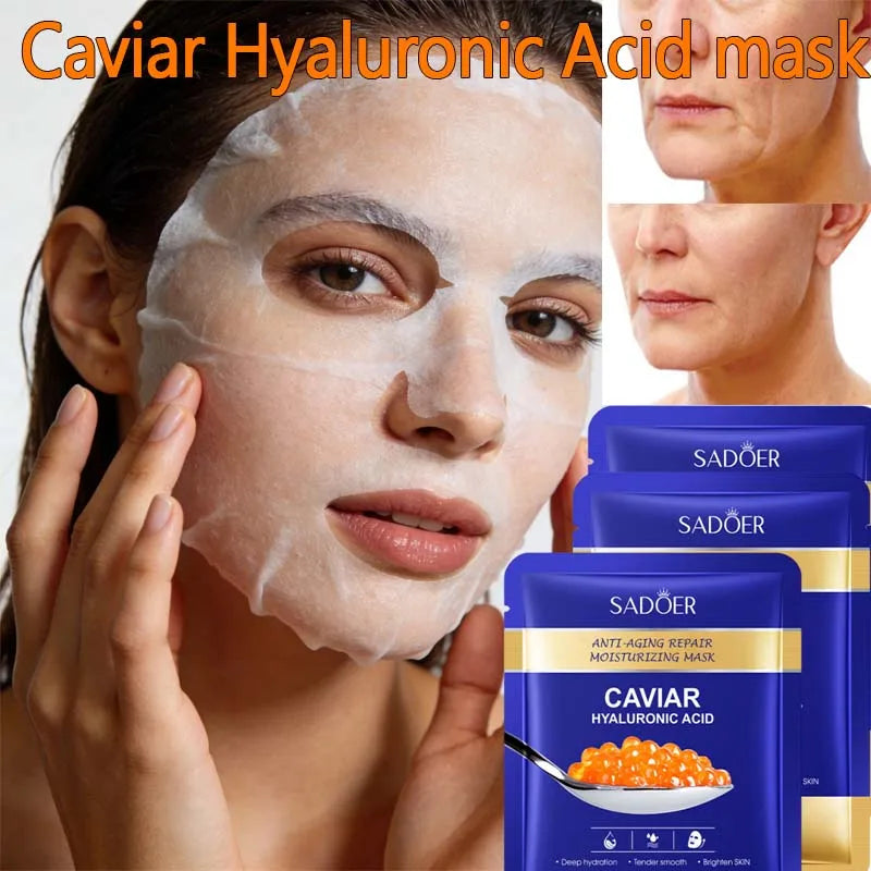 Caviar & Hyaluronic Acid Face Mask – Lifting, Firming & Hydrating Facial Sheet Mask Oasis Select