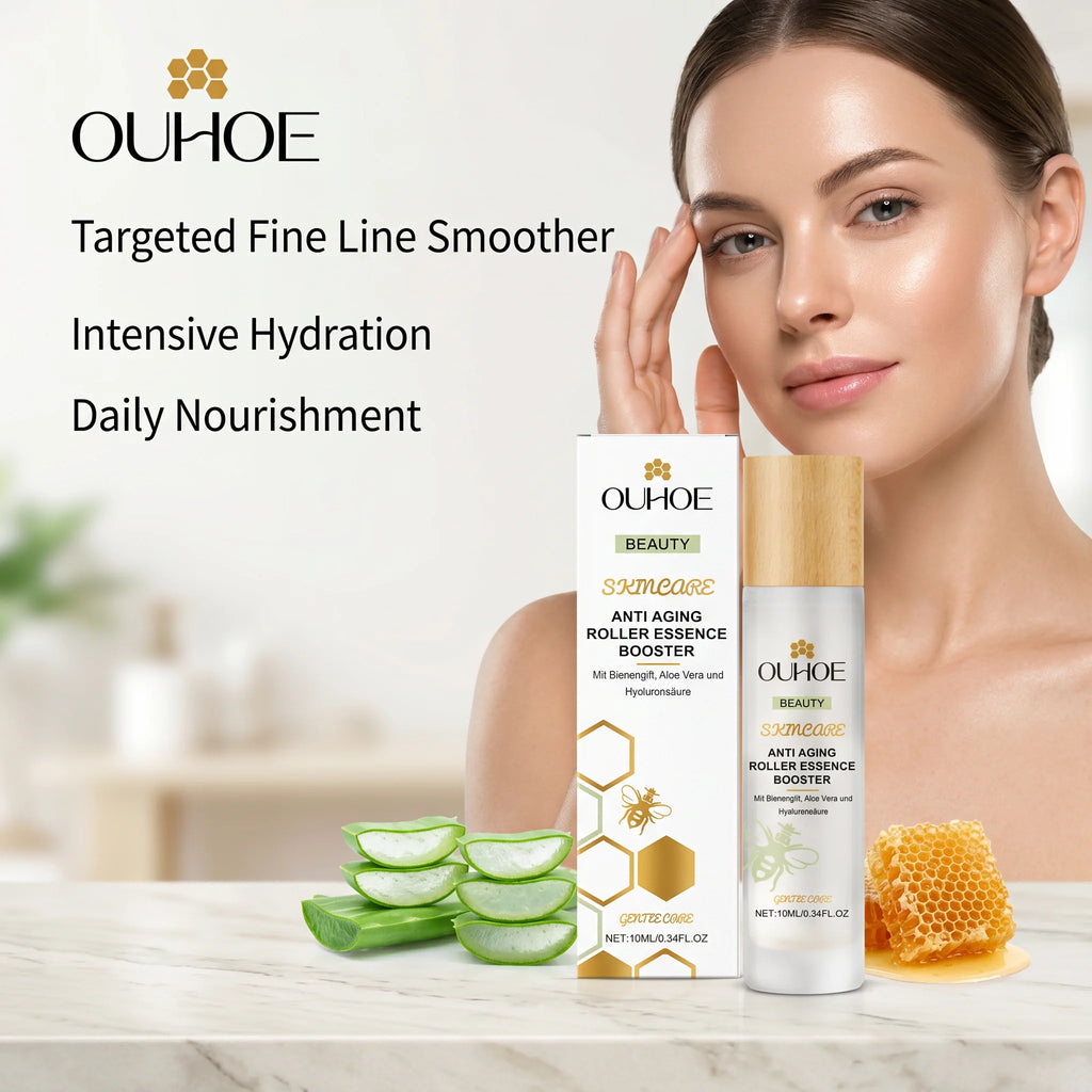 Anti Aging Roller Essence for Face Firms and Smoothes Fine Lines Bee Venom Night Rollerball Serum Hydrating Tighteing Skin Care Oasis Select