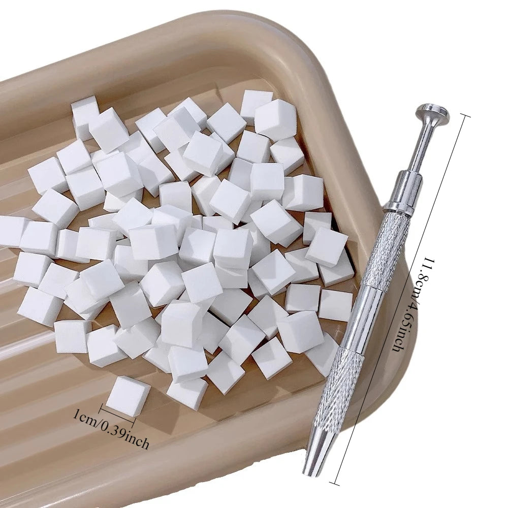 51/101pcs Sponge Gradient Nail Art Stamper Tools Gel Polish Color Gradient Brush Glitter Powder Dotting Pen For Manicure Tools Oasis Select