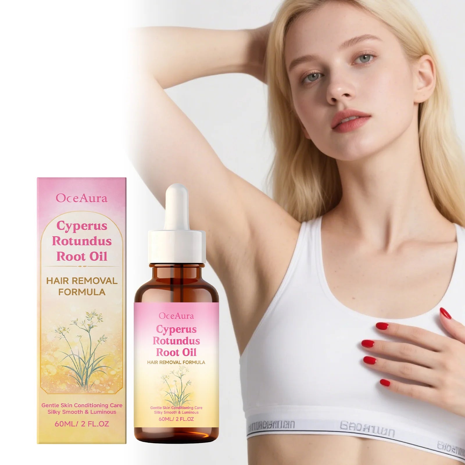 OceAura Cyperus Rotundus Hair Removal Oil – Nourishing 60ml Hair Removal Oil Oasis Select