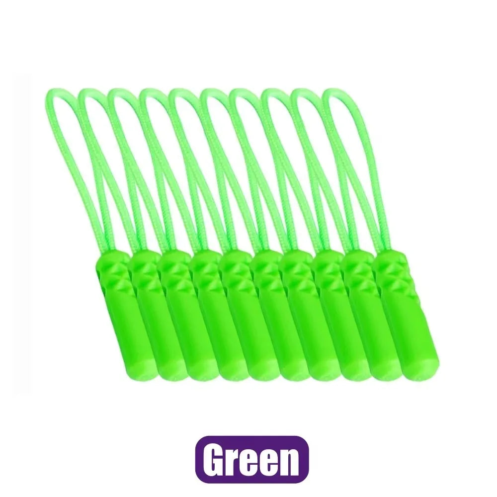 10/20pcs Rucksacks Zip Cord Replacement Clip For Coats Jackets Pull Puller Tent Zippers Pull Rope Zipper Puller Zipper Rope Oasis Select 10pcs Green
