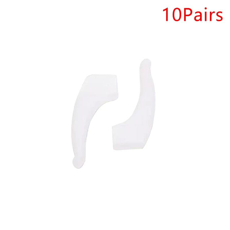 20pcs Anti-slip Silicone Ear Grip Glasses Eyeglasses Leg Ear Hook Stopper Bracket Fastener Accessories Temple Tip Eyewear Holder Oasis Select White