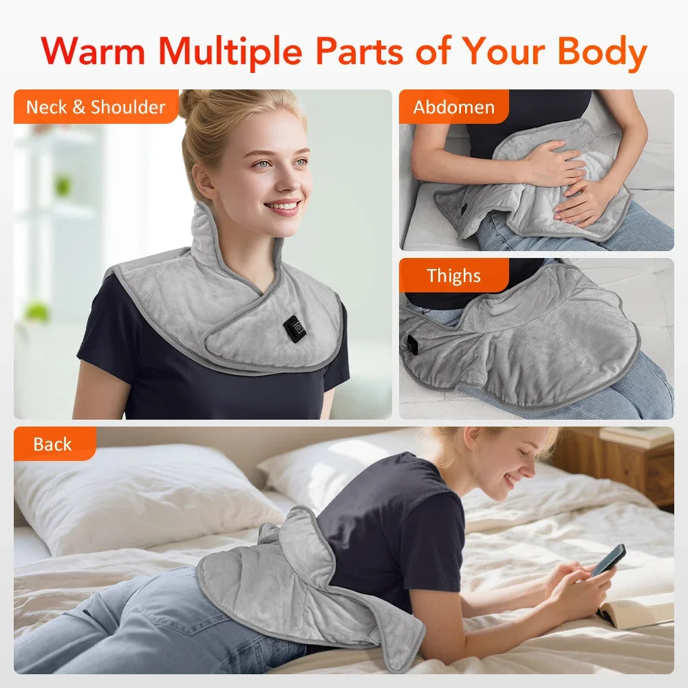 USB Heated Shoulder & Neck Wrap | 3 Heat Settings – Hailicare