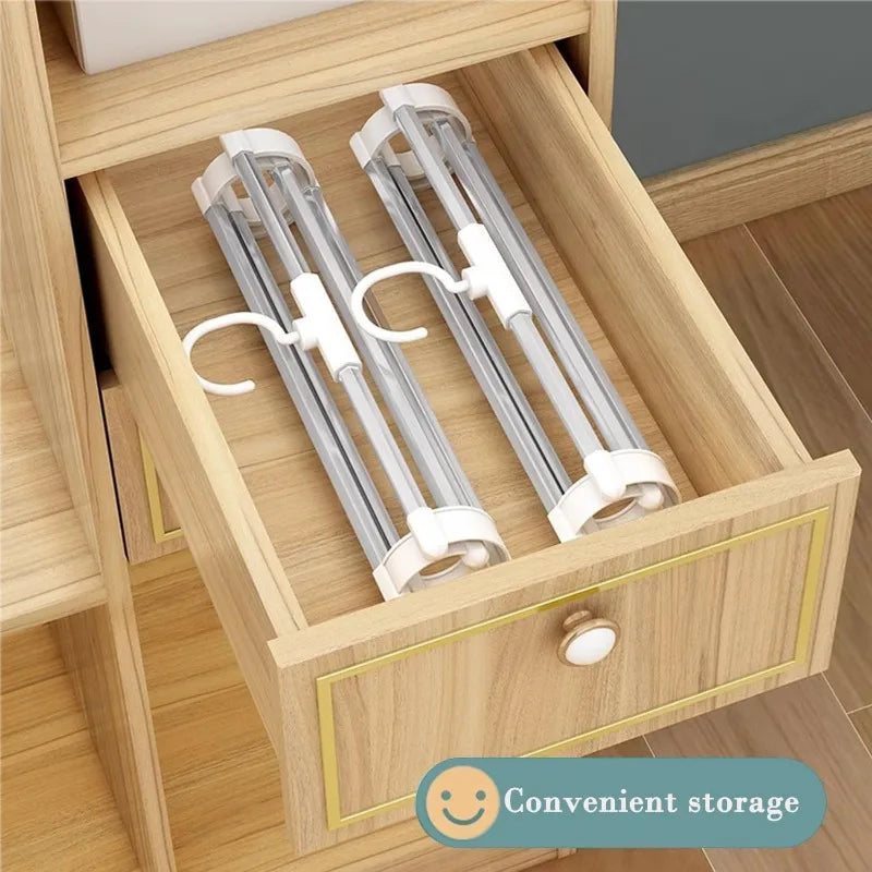 Foldable Pants Hanger Multi Layer Non Slip Clips Space Saving Closet Organizer for Trousers Storage Collapsible Hanging Rack Oasis Select
