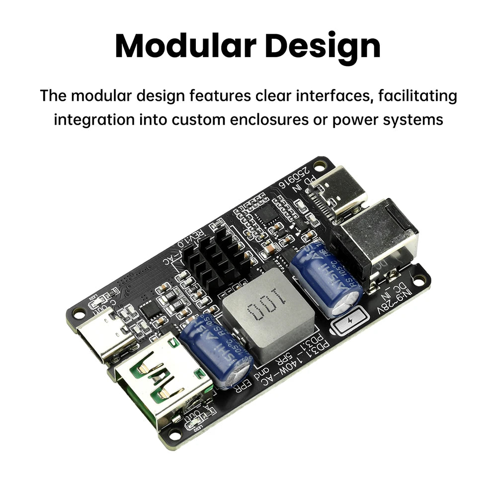 PD 140W High-power DC Buck Dual Port Fast Charging Module Type-C USB Charger Full Protocol Fast Charging PD3.1 QC3.0 QC4 QC4+ Oasis Select