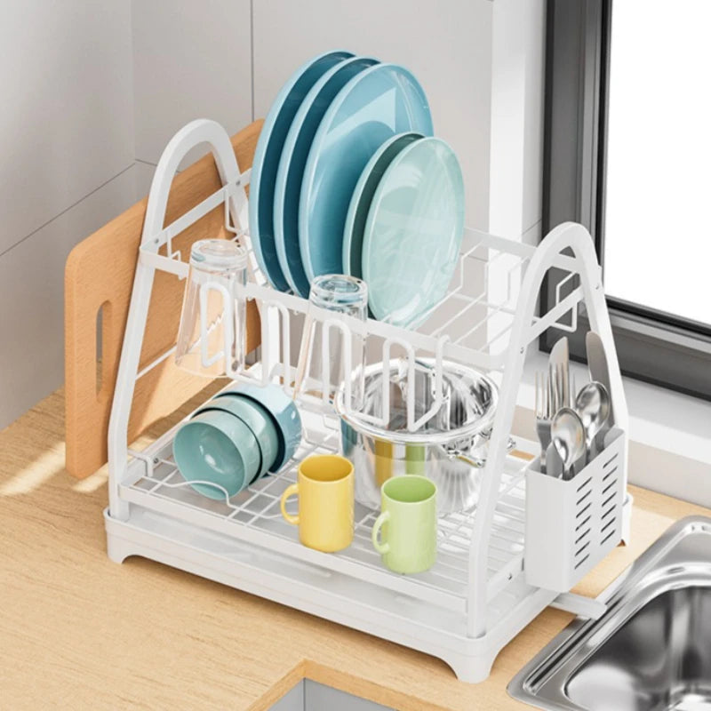Dish storage rack Kitchen rack Multifunctional bowl and chopsticks drain rack Household countertop bowl rack Oasis Select