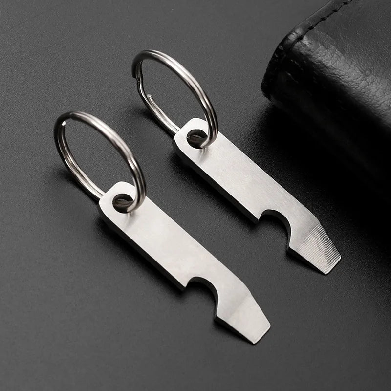 Mini Stainless Steel Keychain Bottle Opener Rustproof EDC Tool Beer Cap Opener Men Gift Dad Outdoor Camping Bar Party Survival Oasis Select