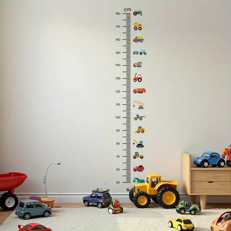 Height Stickers Construction Vehicle Tower Crane for Kids Room Kindergarten Baby Measuring Height Ruler Wall Stickers Boys Gift Oasis Select 2pcs