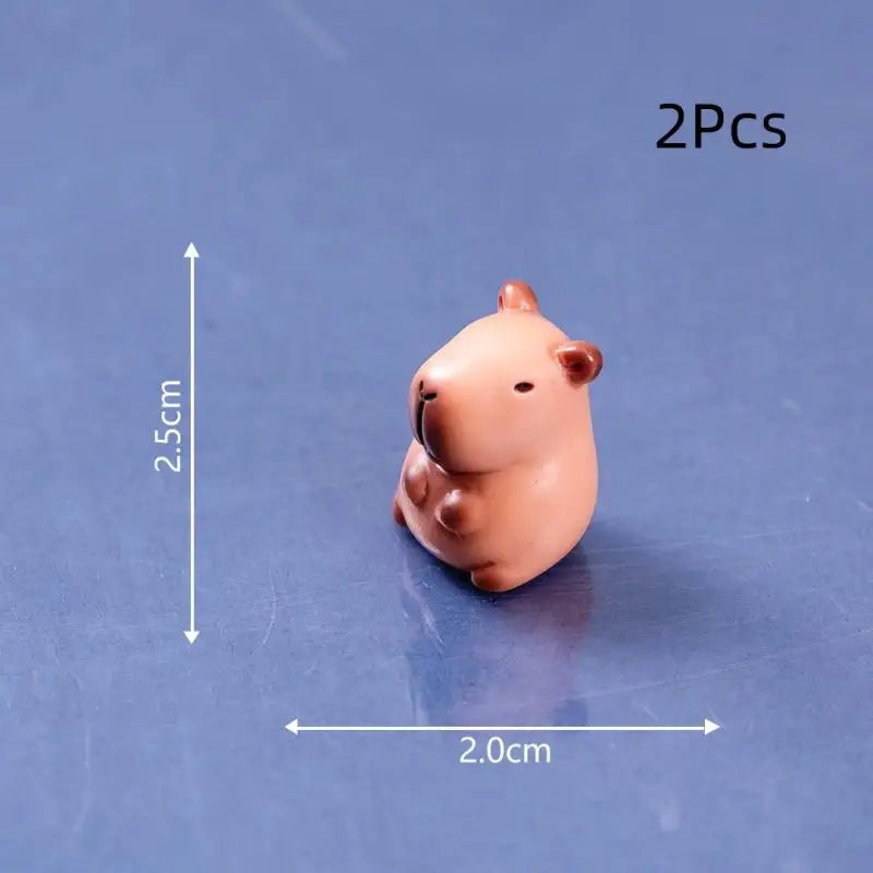 Charming Mini Capybara Resin Figurines (2Pcs), Animal Ornaments for DIY Fairy Garden, Moss Landscape Decor Oasis Select A8