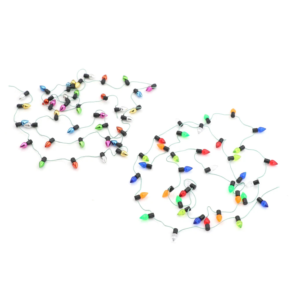 1m Dollhouse Miniature A String Of Multi-coloured Plastic Christmas Lights The Bulb Will Not Be Bright Oasis Select
