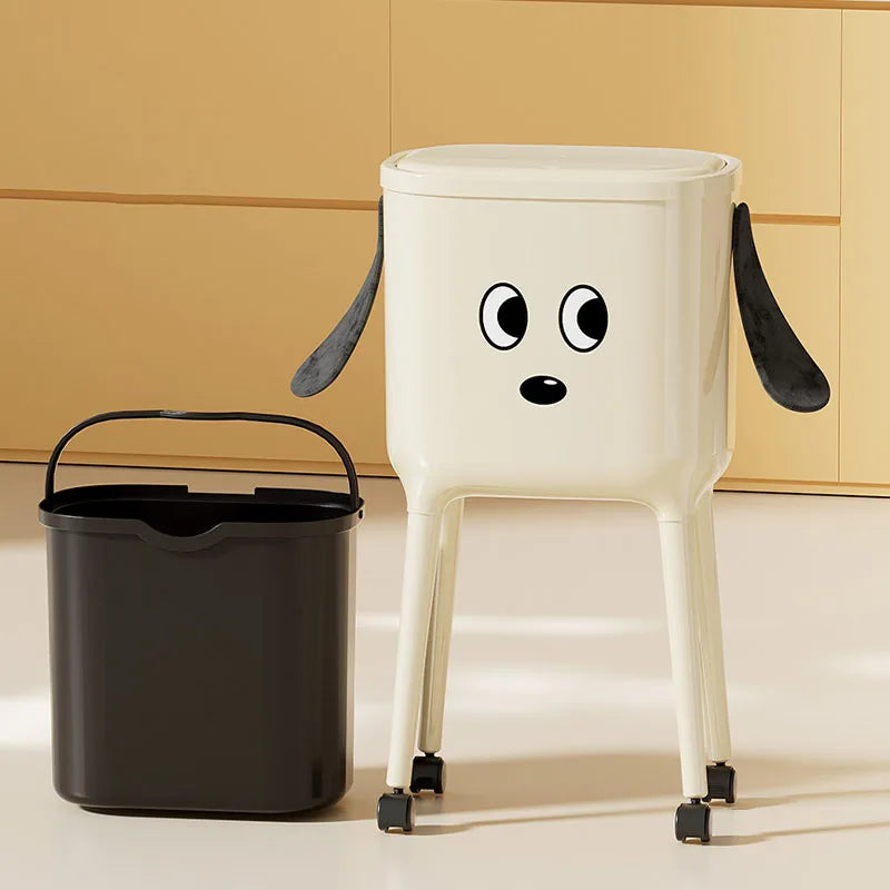 Bending-free high leg trash can, lovely design, suitable for living room, bedroom, kitchen and bathroom Oasis Select