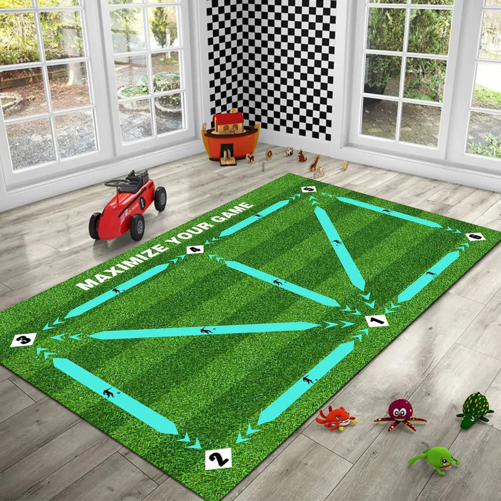Soccer ball control training mat | Stable and silent rubber base | Digital Guidance Design | Improve ball sense, daily training Oasis Select green