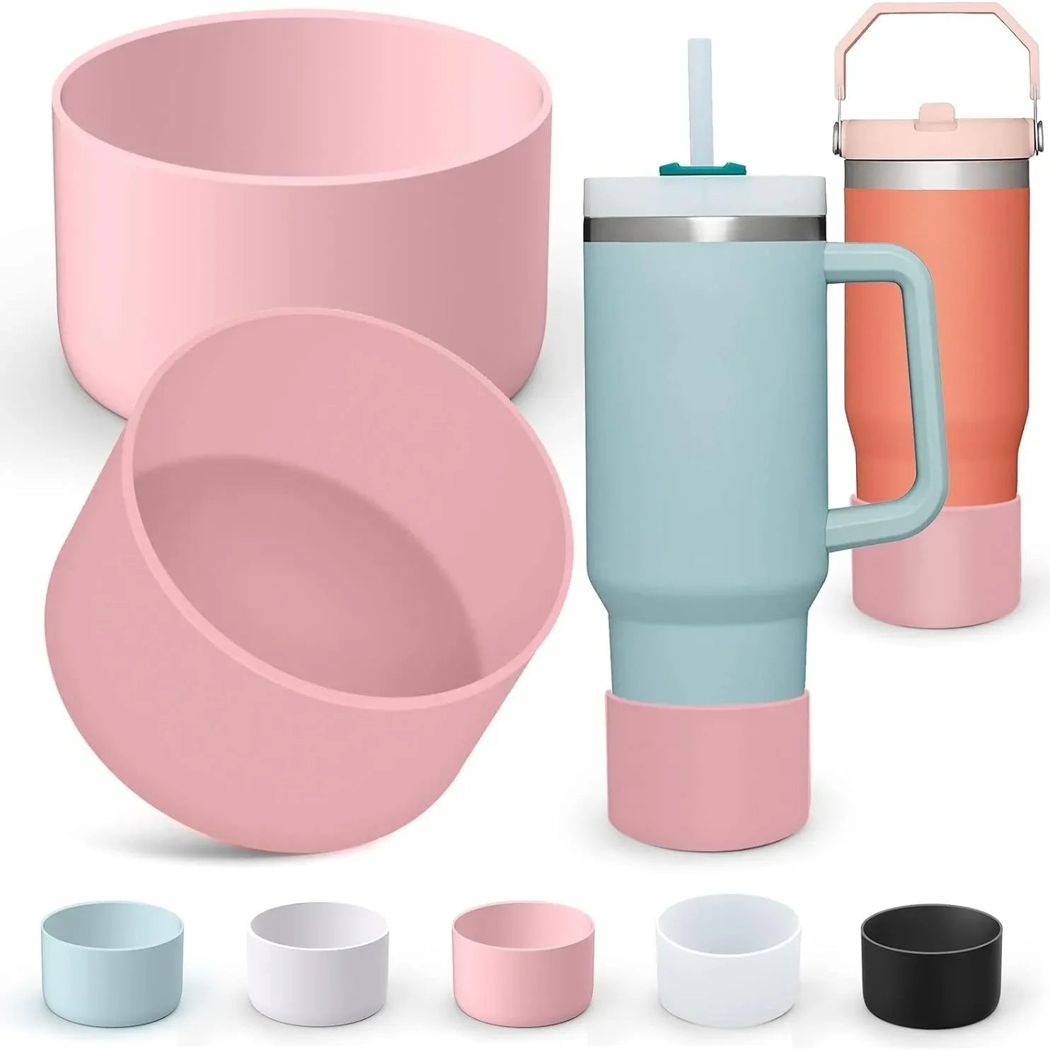 75mm muti color silicone cup protection case storage vacuum bottle compatitable for Stanley 30/40oz anti slip scratch resistant Oasis Select 4 random different