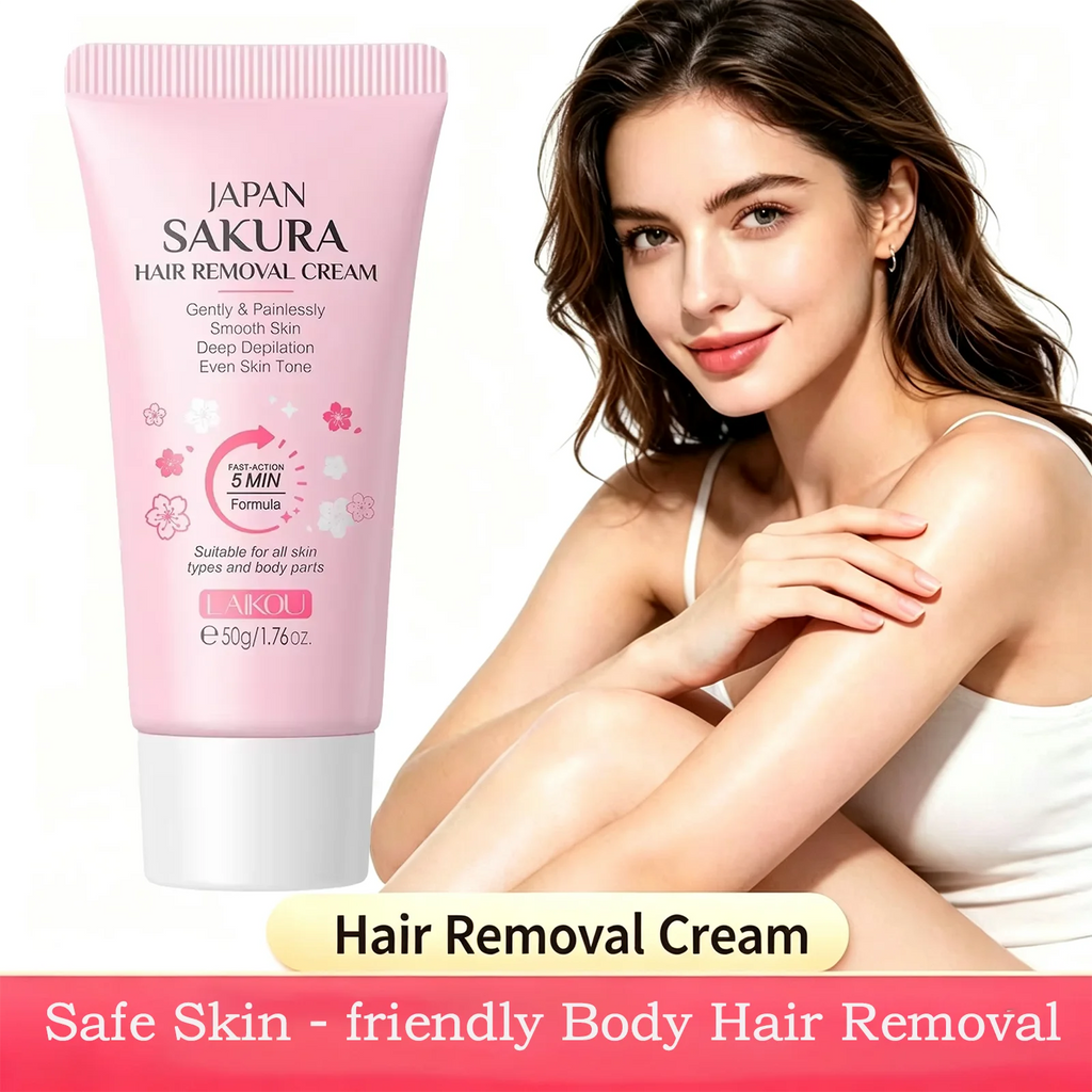 LAIKOU Sakura Hair Removal Cream 50g Gentle Depilatory Cream For Men Women Body Armpit Legs Moisturizing Smooth Skin Hair Remove Oasis Select