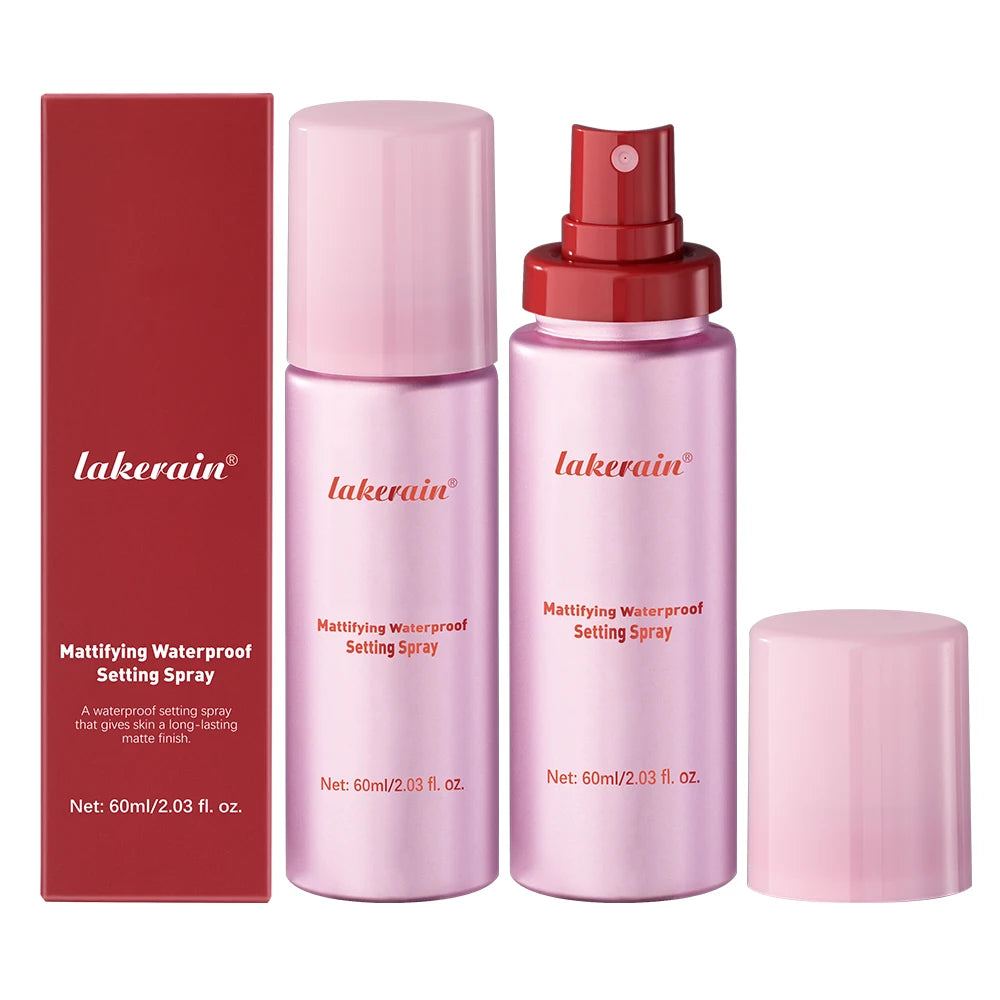 Mattifying Waterproof Setting Spray Glossy Matte Base Makeup Control Oil Non-Sticky Waterproof Make-up Fixer Spray for All Skin Oasis Select 2 pcs